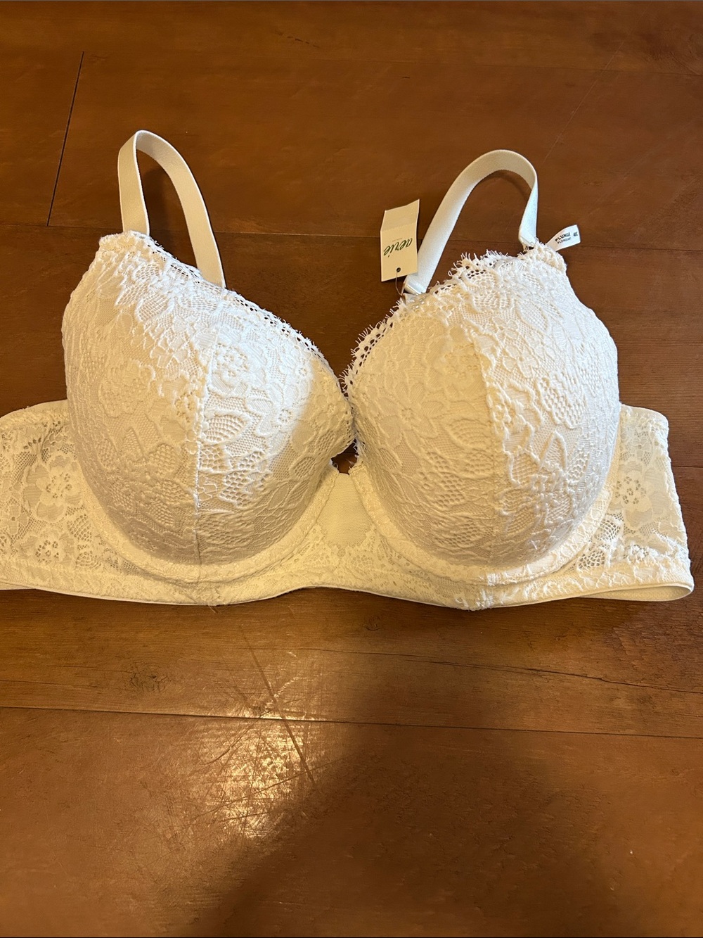 aerie White Lace Molded Push-Up Bra